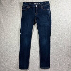 INC Denim Skinny Leg Regular Fit Women Size 6P Stretch Low Rise Dark Wash Jeans